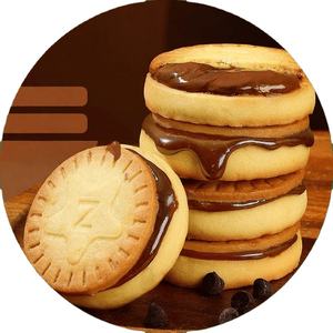 <span class=keywords><strong>Galletas</strong></span> Sandwich de Chocolate Dente, Rellenas, Crujientes y Dulces, Éxito de Ventas en Corea, Pastelería Informal del Sudeste Asiático, Empaque Individual - Product Image 1