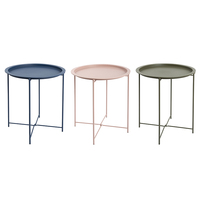 Table d'appoint ronde en métal, table à plateau, table d'appoint avec structure en métal, table à thé pour salon