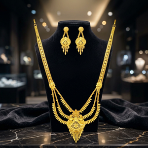 Ensemble de bijoux de mariée Rani Haar de style Dubaï en or rempli de 14K, 18K, 24K, colliers de mode au design traditionnel, vente en gros - Product Image 5