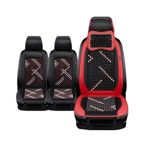 Coussin de siège perlé en bois Xiangta Coussin de siège perlé en bois de massage de voiture de haute qualité rouge de haute qualité