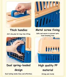 Transportín de Plástico Pequeño para Mascotas con Puerta de Alambre de Hierro, Transpirable, para Gatos y Perros Pequeños - Product Image 3