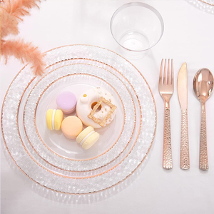 Ensemble d'assiettes de tasse de <span class=keywords><strong>vin</strong></span> clair noir vaisselle de luxe ensembles d'assiettes dorées et noires vaisselle ensemble d'assiettes en cristal pour Restaurant - Product Image 4