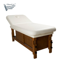 Table de massage thaïlandais en bois massif, vente directe d'usine, spa facial, lit de beauté