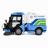 Balayeuse routière électrique articulée à batterie lithium pour travaux d'assainissement, avec direction assistée, pour le ramassage des feuilles