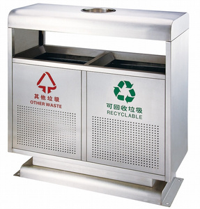 Cesta de papel de acero para exteriores <span class=keywords><strong>Cubo</strong></span> de <span class=keywords><strong>basura</strong></span> de <span class=keywords><strong>reciclaje</strong></span> rectangular Contenedor de <span class=keywords><strong>basura</strong></span> de metal <span class=keywords><strong>vertical</strong></span> <span class=keywords><strong>Cubo</strong></span> de <span class=keywords><strong>basura</strong></span> público de pie - Product Image 3