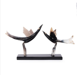 แตรควายธรรมชาติรูปนกยืนคู่ตกแต่งโชว์รูมตกแต่งบ้านตกแต่งบ้านไร่เหมาะสำหรับให้เป็นของขวัญ - Product Image 4