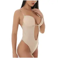 महिला Backless पूर्ण शरीर अंडरवियर यू डुबकी संयुक्त समायोज्य ब्रा पेटी अंडरवियर Bodysuit अदृश्य सेक्सी स्लिमिंग Shapewear