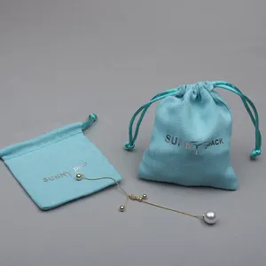 Горячая Распродажа, экологичный, голубой, с логотипом на заказ, подарочная упаковка для ювелирных изделий, льняной мешочек