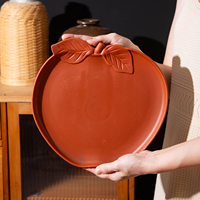 Rustieke handgemaakte klei terracotta borden OEM hotel servies keukengerei snack- en gedroogd fruit borden rustieke aardewerk borden