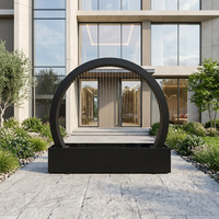 Fontaine à rideau d'eau personnalisable en acier inoxydable pour extérieur, cascade de pluie avec LED colorées et pompe