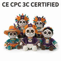 Peluches personnalisées Jour des Morts OEM ODM, Ours et Chat Crâne de Sucre, Vente en Gros, Cadeau