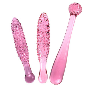 Nuevo y sensual tapón anal de cristal rosa con forma de espiga de maíz, pequeño, para masturbación femenina, juguete sexual. - Product Image 1