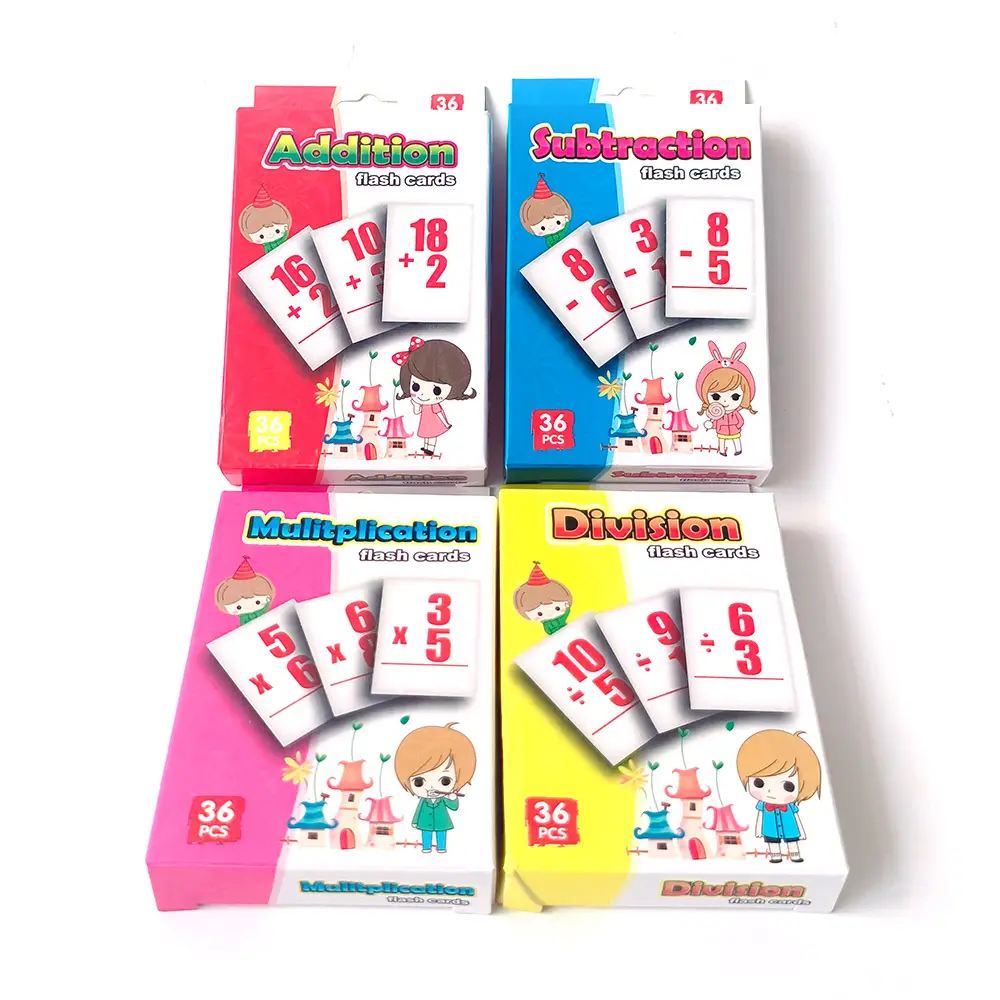 カスタマイズされた印刷乗算フラッシュカード幼児学習フラッシュカード赤ちゃんの色の形数字フラッシュカード