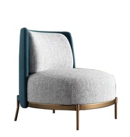 Odern-sofá individual sin brazos de lujo, mueble de tela de hotel con patas de acero inoxidable