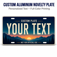 Placa de Matrícula Personalizada de Aluminio de 12x6 Pulgadas, Texto Personalizado Impreso a Todo Color, Letrero Decorativo para Automóvil