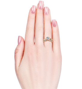 Sofisticato anello a doppio strato in oro rosa Design unico impreziosito da gemme <span class=keywords><strong>Swarovski</strong></span> perfette per matrimoni e anniversari - Product Image 6