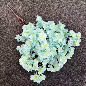 All'ingrosso fiori decorativi di alta qualità fiori di ciliegio di seta bianco fiore di ciliegio Bouquet per la decorazione della festa di nozze - Product Image 5