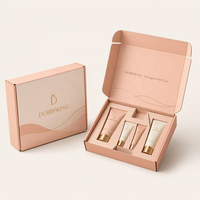 Boîte en carton rigide personnalisée pour cosmétiques, avec doublure, procédé gaufré, en matériau recyclé, structure ondulée et solide