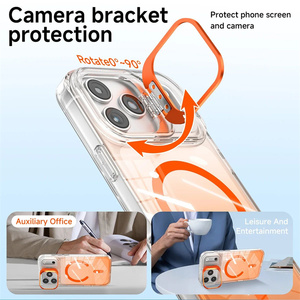 Nouvelle coque transparente magnétique à chargement sans fil couleur dégradée <span class=keywords><strong>pour</strong></span> iPhone 17 Pro Max 17Pro 17Air avec support d'objectif métallique et protection antichoc - Product Image 3