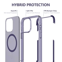 WOWCASE Vente à Chaud Coloré 2.0mm PC Fond de panier TPE Pare-chocs Sans Fil Charge Magnétique Téléphone Cas Pour iPhone 15 Ultra 15 pro max