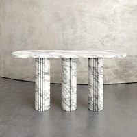 Table console extensible en pierre de travertin de luxe moderne, table basse pour bars à domicile, salons, meubles de salle à manger en pierre naturelle