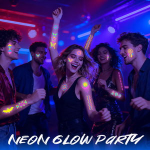 Tatuajes Temporales Fluorescentes de Mariposas al por Mayor, Pegatinas de Tatuajes Faciales que Brillan con Luz UV para Festivales de Música, Discotecas, Bares y Fiestas - Product Image 4