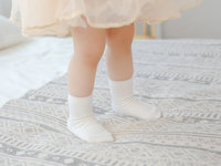 Chaussettes d'école pour enfants en coton de bambou respirant, douces, personnalisables, pour filles et garçons, blanches, vente en gros, été
