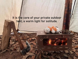 เตาเผาไม้สำหรับตั้งแคมป์กลางแจ้งแบบพกพาสำหรับเดินป่าอุปกรณ์ทำอาหารเชื้อเพลิงเข้ากันได้กับถ่าน - Product Image 5