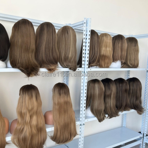 Perruques juives en dentelle de haute qualité en stock, couleur ombrée, cheveux vierges non traités, dentelle suisse, perruque juive en cheveux humains casher - Product Image 6