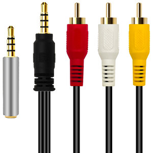 TechSide TS-RCAC Cable RCA a Jack de 3.5mm de 1.5m, Adaptador OMTP/CTIA, Convertidor para Mini DV y VHS, Hecho en China - Product Image 1