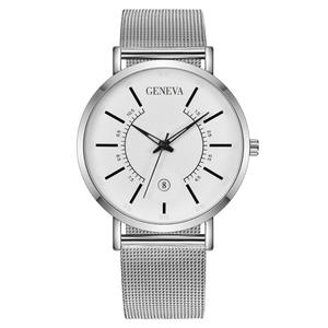 Montre pour homme calendrier bleu avec bracelet en maille montre-bracelet élégante montre pour homme à quartz vente en gros - Product Image 1