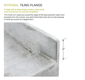 SMC ห้องอาบน้ำฝักบัวถาดท่อระบายน้ำศูนย์,เกณฑ์เดียว Alcove ห้องอาบน้ำฝักบัวฐานกระทะสำหรับห้องน้ำ60X32ใน - Product Image 4