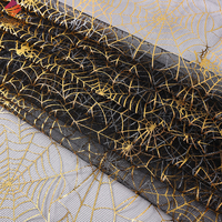 Tela de telaraña con purpurina personalizada DIY impresa en tul, malla artesanal, ropa de disfraces, tela de Halloween para decoración de fiestas