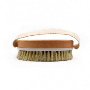 Bathroom Accessories Round Wooden Handle Dry Exfoliating Brush - Product Image 3