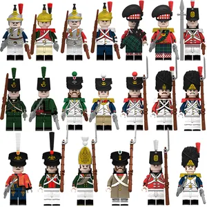 Napoleonic Wars Russian Guard Soldier French soldier Armoured infantry Royal Navy Sailor Figure Bricks set modesl Toys for child