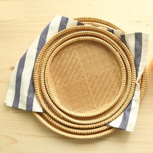 Plateaux en bambou faits à la main, plateaux de service décoratifs faits à la main, plats, plateaux ronds, panier de décoration - Product Image 3