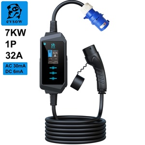 EVSOW - Estación de Carga Portátil para Vehículos Eléctricos, 32 A, Carga Rápida, Tipo 2 IEC 62196-2, Nueva Condición, Potencia de Salida de 22 KW, 48 Meses - Product Image 1
