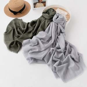 New Arrival Wholesale Solid Color <strong>100</strong>% <strong>Wool</strong> Scarf Warm Cashmere Scarves <strong>Shawls</strong> for Women YHK0011 - Product Image 3