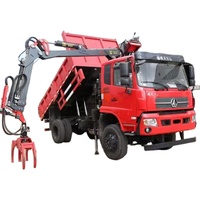 Grue à flèche articulée montée sur mini-camion japonais KV600 LQS78A, prix disponible, peut être équipée d'une grue à grappin pour la manutention du bois
