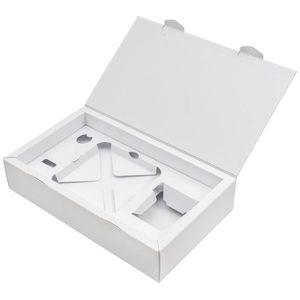 Boîte en carton personnalisée avec coussin d'air, insert en carton haute qualité pour produits bas, style livre, avec compartiments et diviseurs - Product Image 1