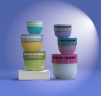 Pot cosmétique en plastique givré écologique avec impression couleur, 150 ml, 250 ml, 500 ml, pour crème, masque capillaire, sérum pour soins de la peau