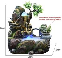 Fuentes de Interior Modernas de Resina, Cascada Decorativa de Escritorio, Humidificador Práctico para el Hogar, Paisaje de Belleza para la Sala de Estar