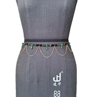 Nouveau Design Chaîne de Corps Pendentif Vague Simple Brillante Perles Pour Femme Accessoire Assorti Tenue Noire Chaîne de Taille