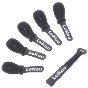 Organisateur de câble en tissu réglable autobloquant de qualité supérieure avec sangle à crochet et boucle pour les bagages et les voyages - Product Image 1