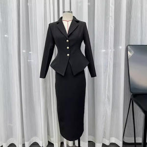 ชุดสูททำงานผู้หญิงแบบสั่งตัด เสื้อเบลเซอร์และกระโปรง ชุดสูทสองชิ้น เสื้อผ้าเข้าชุดผู้หญิง 2025 ชุดกระโปรงสองชิ้น - Product Image 3