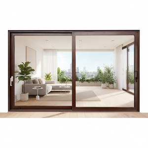 Ventana Corredera de Doble Vía con Doble Acristalamiento de Vidrio Templado para Apartamento, <span class=keywords><strong>Terraza</strong></span>, Sala de Estar, Almacén - Aislamiento Acústico, Ahorro de Espacio - Product Image 1