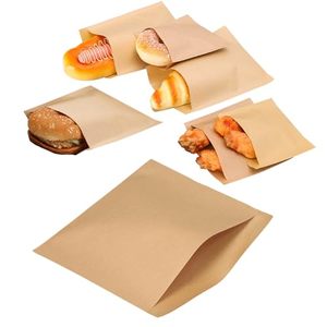 100 Gói Túi phẳng, giấy sáp cấp thực phẩm túi giấy màu nâu, Túi giấy không thấm mỡ cho bánh quy, xử lý, đồ ăn nhẹ, bánh mì - Product Image 5