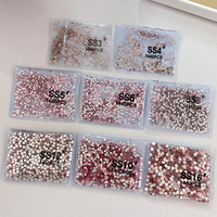 Forme ronde brillant rose clair SS3-SS16 bricolage strass pour la beauté des ongles 1440 pièces/sac