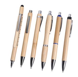 个性化标志按钮高级圆珠笔可回收木竹球标志笔 - Product Image 6