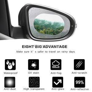 Film de protection anti-buée pour rétroviseur en verre, matériau PET, revêtement nano, imperméable, autocollant de sécurité pour la conduite - Product Image 2